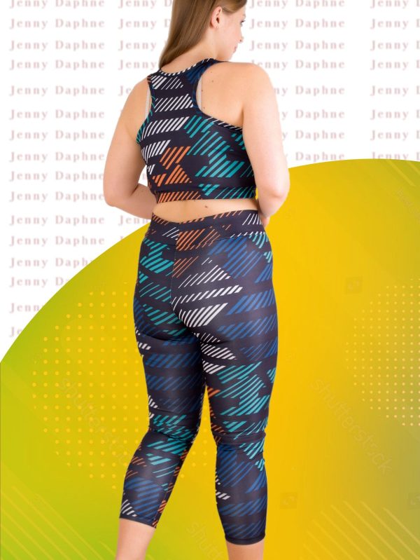 Lady Büyük Beden Uzun Tayt ve Crop Sporcu Takımı 1510 - Görsel 2