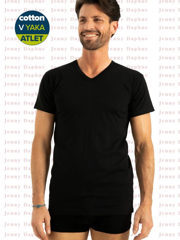 Terleme Yapmayan Cotton V Yaka Erkek Atlet 3 ADET 1004 - Görsel 2