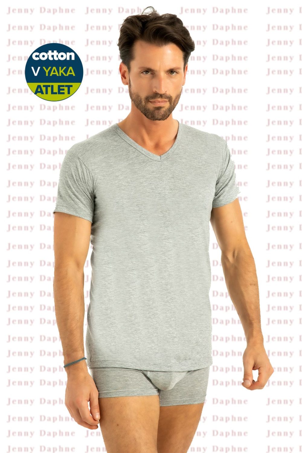 Terleme Yapmayan Cotton V Yaka Erkek Atlet 3 ADET 1004 - Görsel 3
