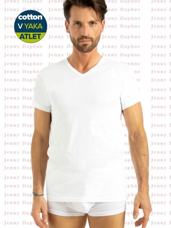 Terleme Yapmayan Cotton V Yaka Erkek Atlet QEN 1004 - 2XL