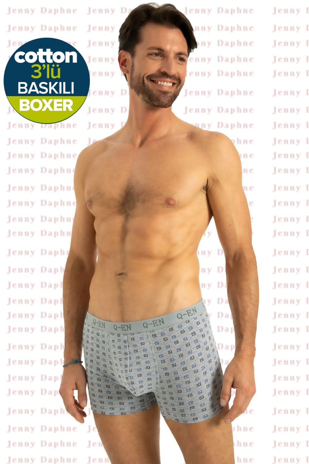 %100 COTTON Baskılı Boxer Kampanyalı 3 Adet - Görsel 2