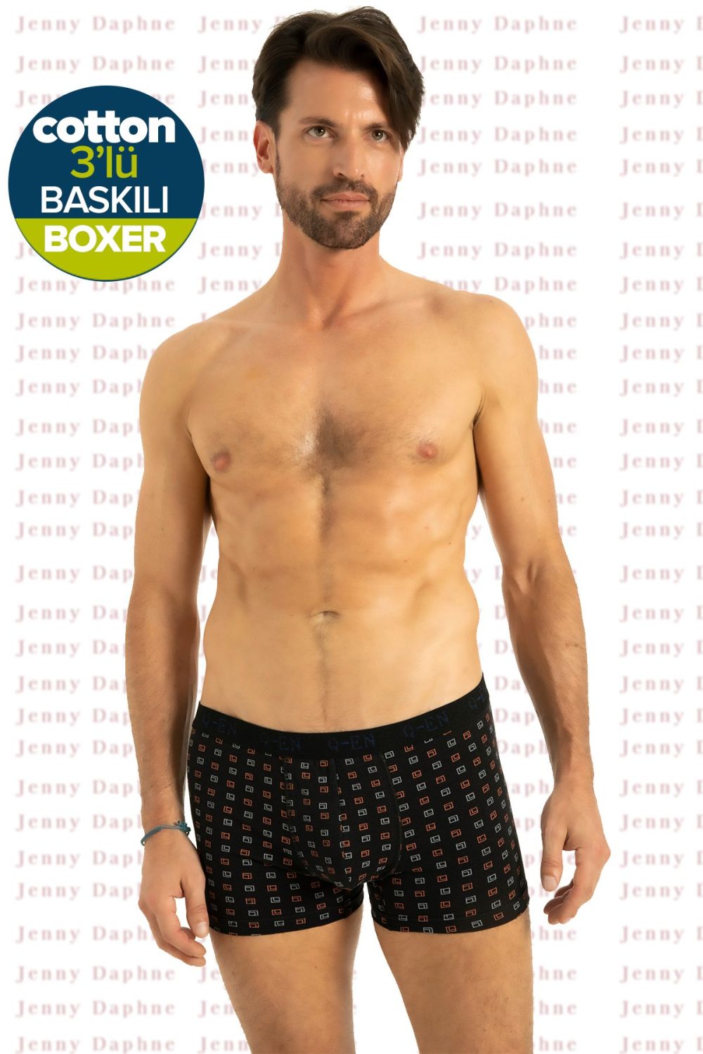 %100 COTTON Baskılı Boxer Kampanyalı 3 Adet - Görsel 3