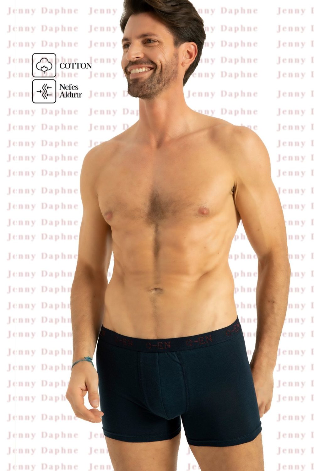 %100 COTTON 3 LÜ ERKEK BOXER QEN501 - Görsel 3