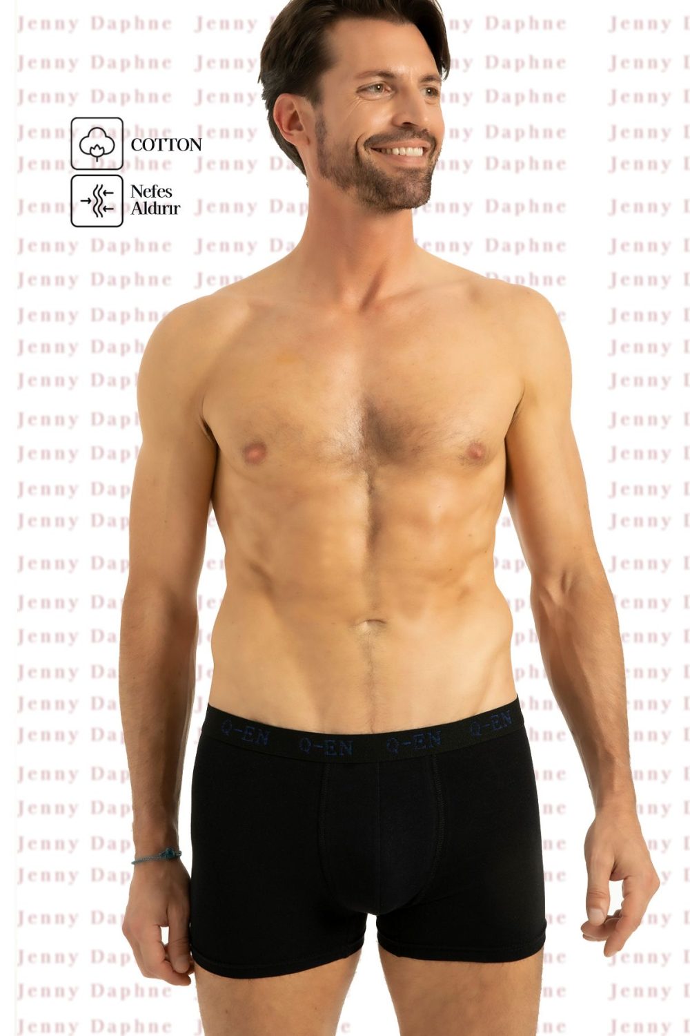 %100 COTTON 3 LÜ ERKEK BOXER QEN501 - Görsel 4