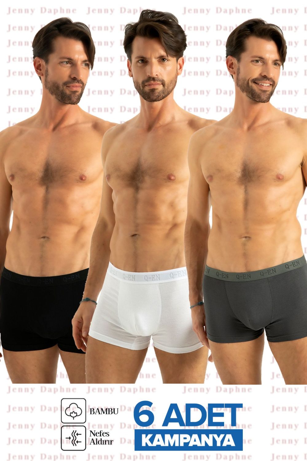 Terleme Yapmayan 6 Adet Erkek Bambu Boxer Kampanya QEN 500
