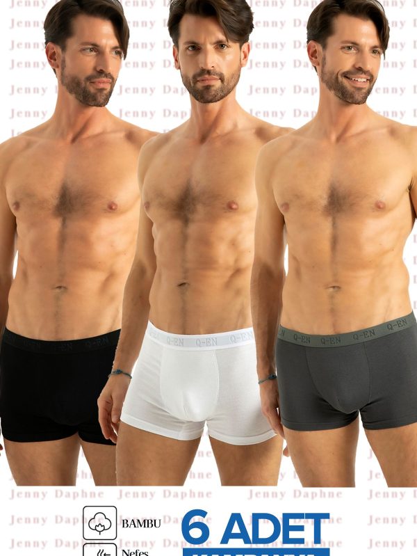 Terleme Yapmayan 6 Adet Erkek Bambu Boxer Kampanya QEN 500 - 2XL