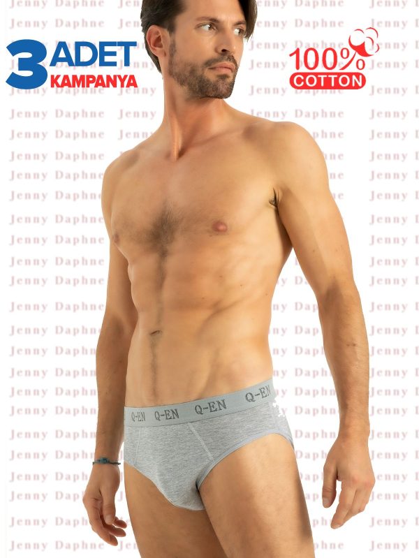 %100 COTTON 3 lü Paket Erkek Compact Cotton Slip - L
