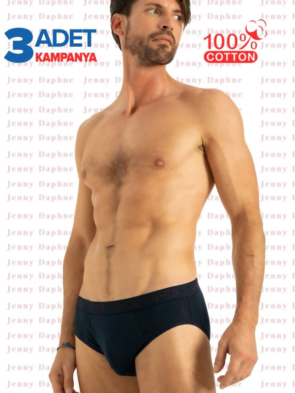 %100 COTTON 3 lü Paket Erkek Compact Cotton Slip - Görsel 2
