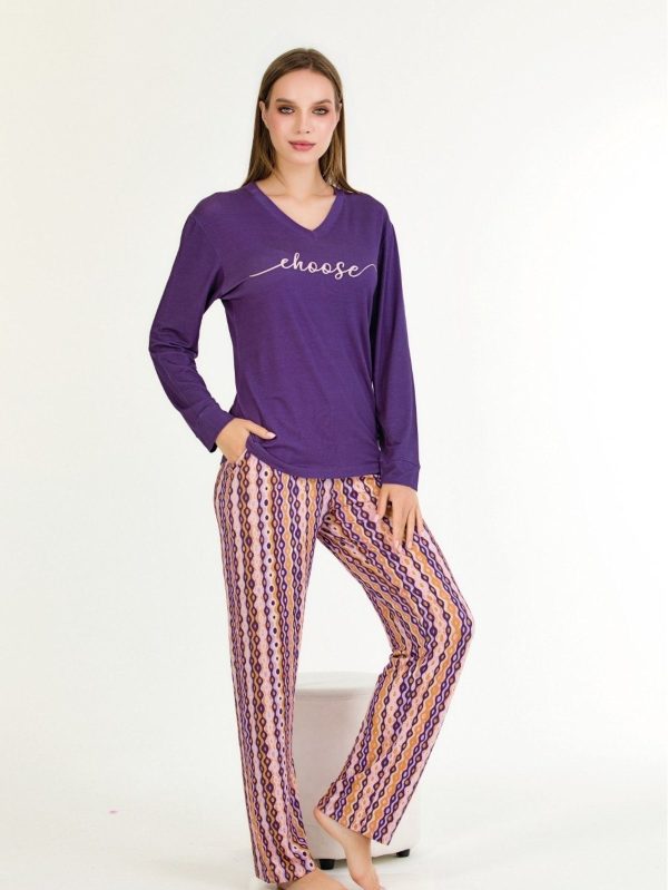 Lady Çizgili Uzun Kollu Pijama Takımı Lady 11629