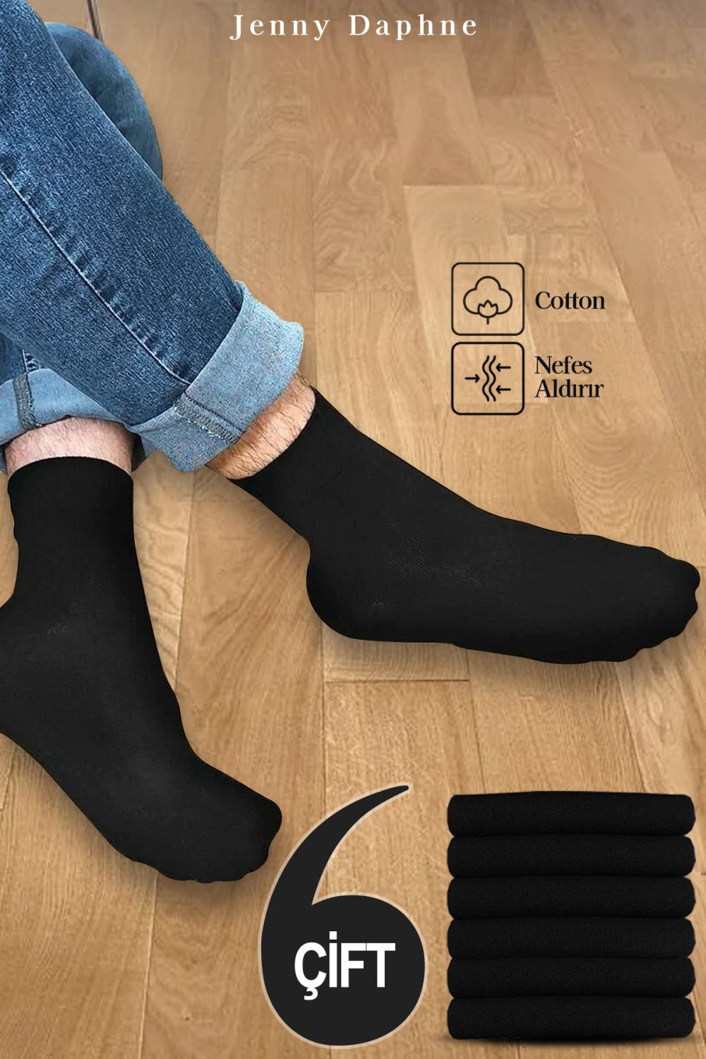 6 ÇİFT EKONOMİK PAMUKLU DÜZ ERKEK SOKET ÇORAP