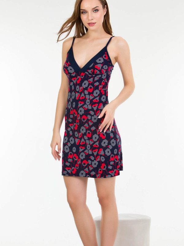 Pamuklu Lady Desenli Gecelik Elbise 6183 - S/M