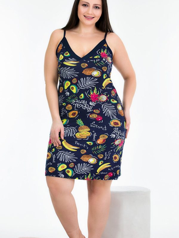 Battal Büyük Beden Tunik Gecelik 8716 - 2XL