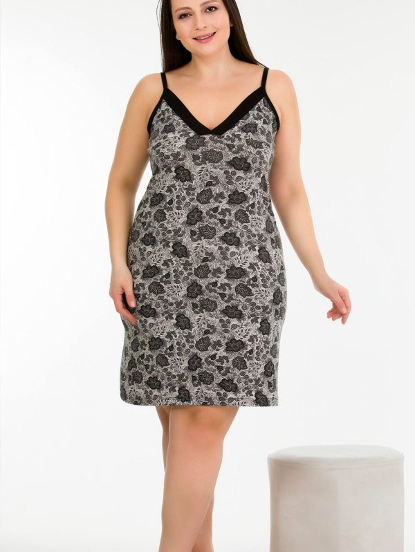 Battal Büyük Beden Tunik Gecelik 8719 - 3XL