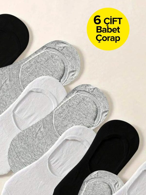 6 Çift Görünmez Cotton Babet Çorap - Görsel 3