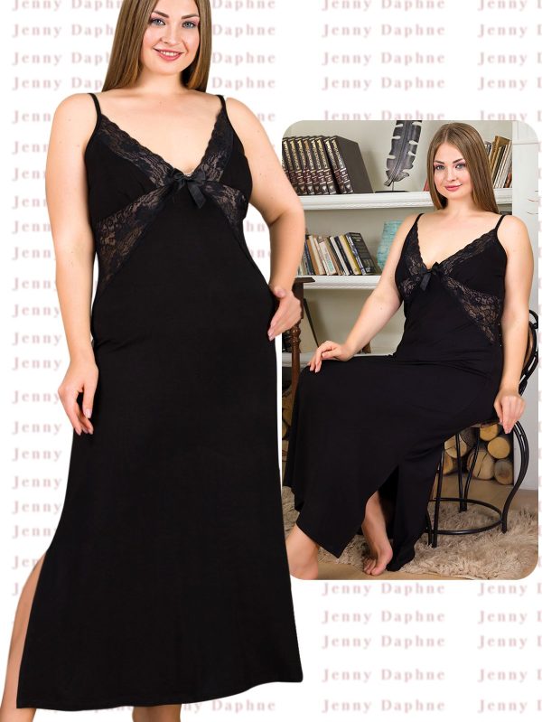 Viskon Kumaş Anne Elbise Gecelik Battal 7227 - 4XL