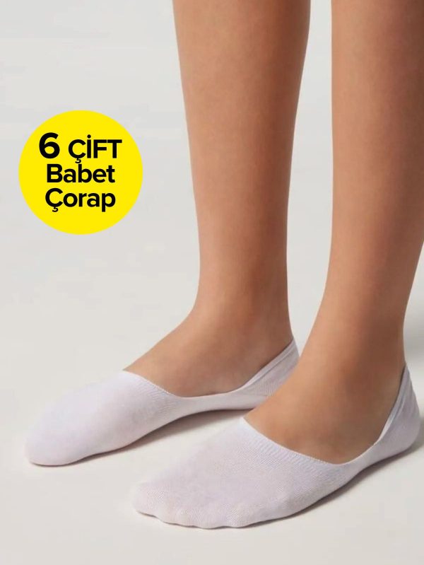 6 Çift Görünmez Cotton Babet Çorap - Görsel 4