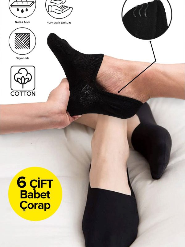 6 Çift Görünmez Cotton Babet Çorap - Görsel 5