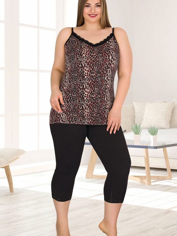 Askılı Kapri Pijama Takımı - 4XL