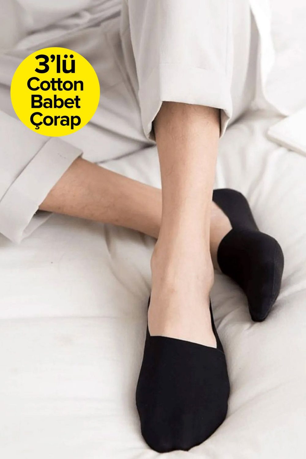 3 Çift Görünmez Cotton Babet Çorap - Görsel 4