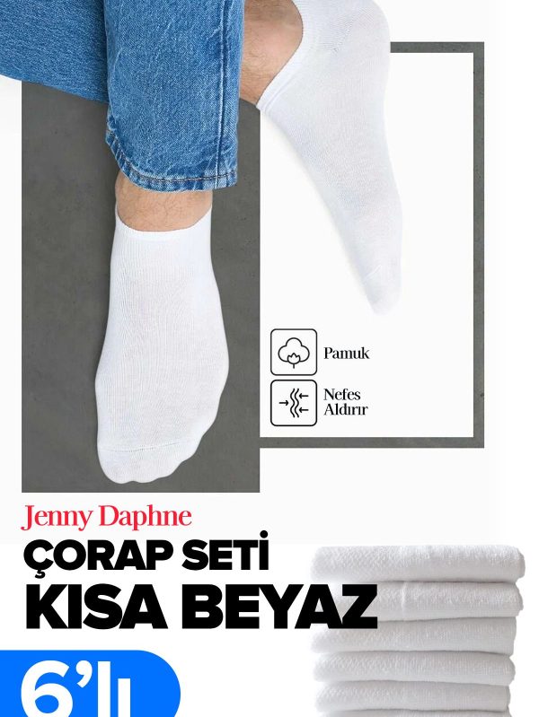 6 Çift Ekonomik Basic Model Pamuklu Patik Kısa Bilek Çorap