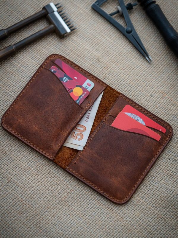 11x8cm %100 El Yapımı Deri Cüzdan