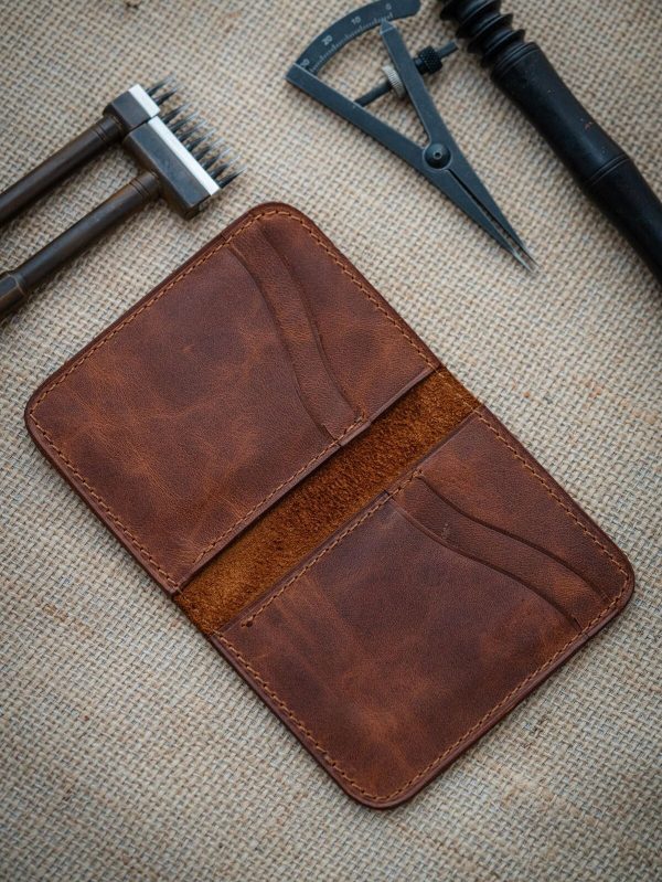11x8cm %100 El Yapımı Deri Cüzdan - Görsel 2