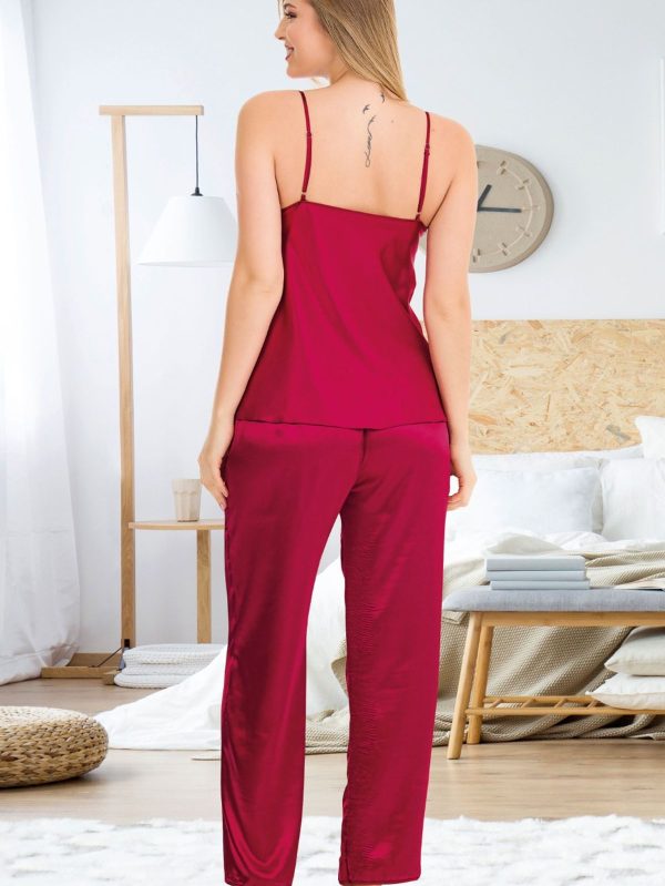Lady Saten 3lü Pijama Brode Sabahlık Takımı - Görsel 4