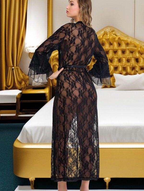 Kuşaklı Gecelik ve Slip Takım 3933 - Görsel 2
