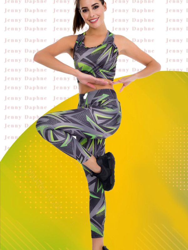 Sporcu Uzun Fitness Tayt ve Crop Takım 3037 - Görsel 3