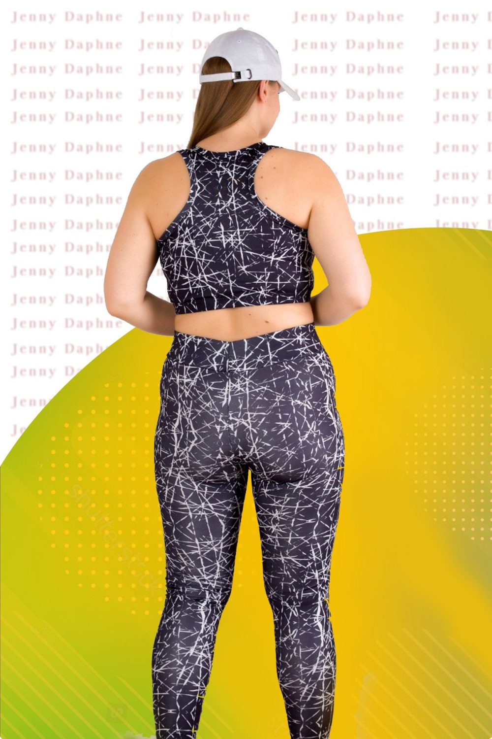 Lady Büyük Beden Fitness Uzun Tayt ve Crop Sporcu Takımı 1512 - Görsel 2