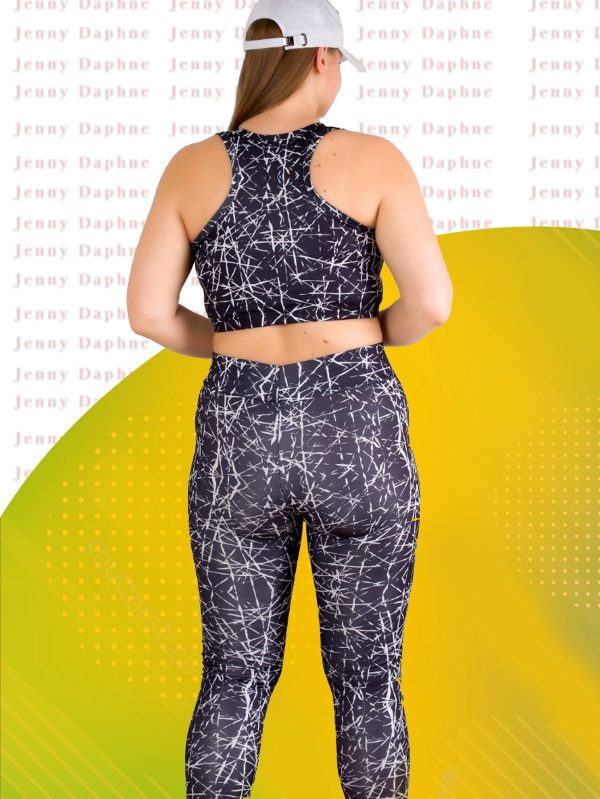 Lady Büyük Beden Fitness Uzun Tayt ve Crop Sporcu Takımı 1512 - Görsel 2