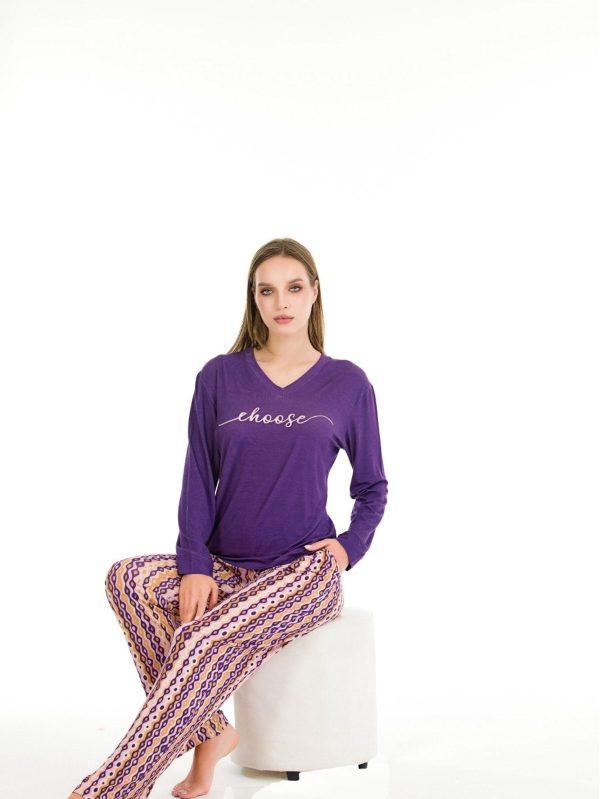 Lady Çizgili Uzun Kollu Pijama Takımı Lady 11629 - Görsel 2