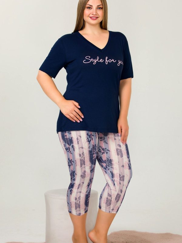Kısa Kollu Kapri Pijama Takımı 10647 - Görsel 2
