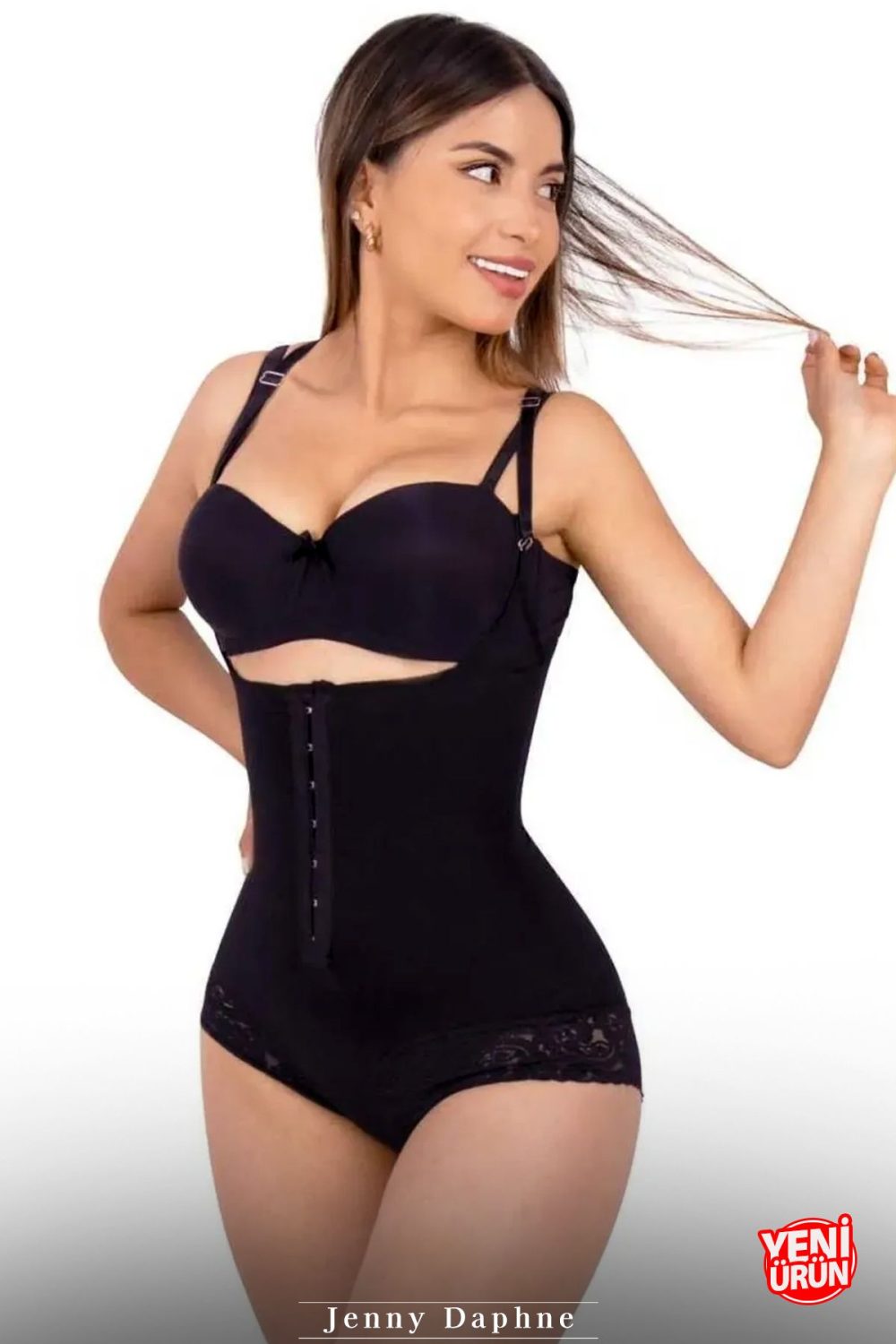 Lazer Kesim Dantel Detaylı Sıkılaştırıcı Toparlayıcı Agraflı Zıbın Korse Pera - Görsel 3