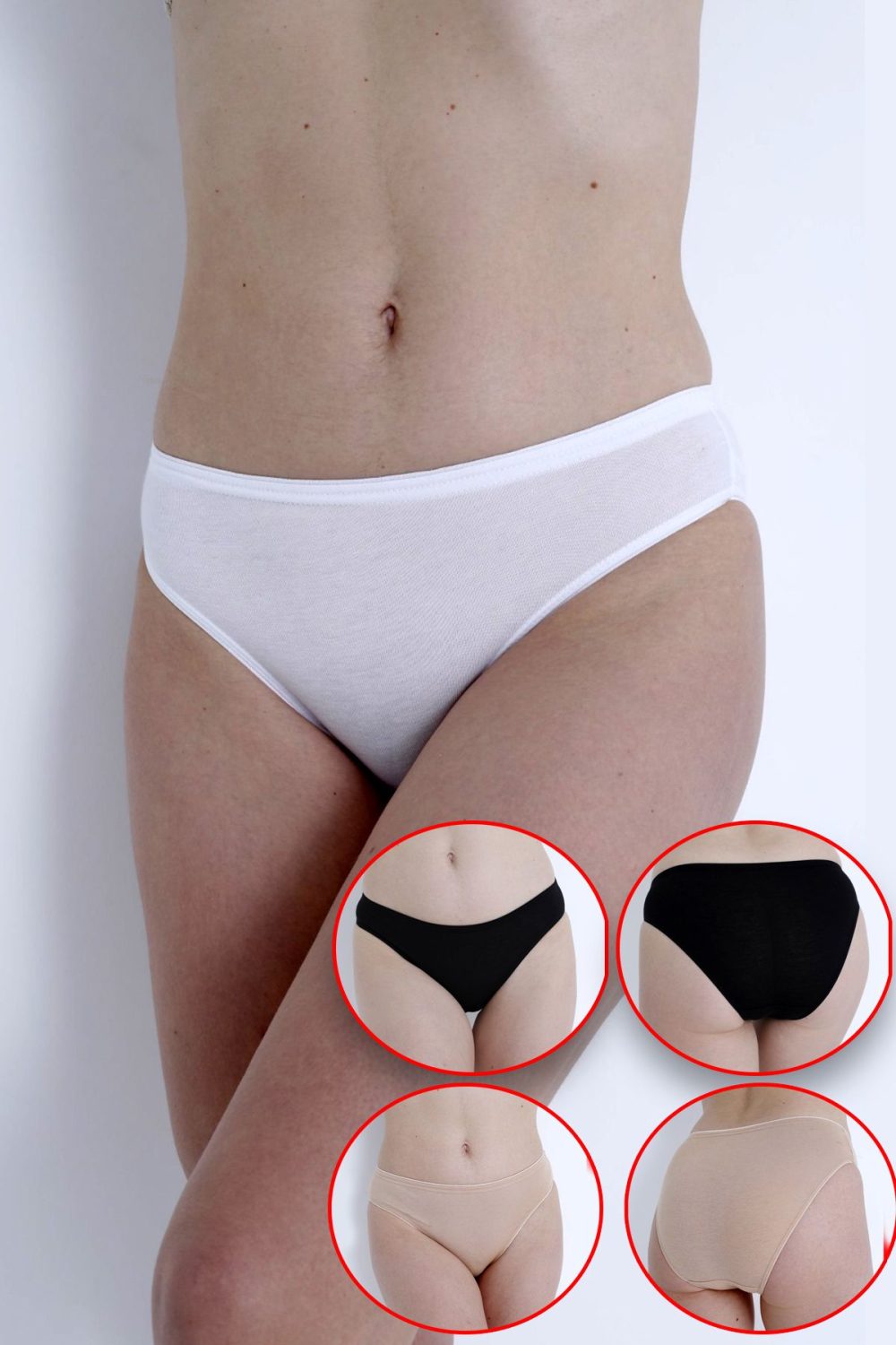 Siyah Basic Pamuklu 3 Adet Bikini Külot SIY-201