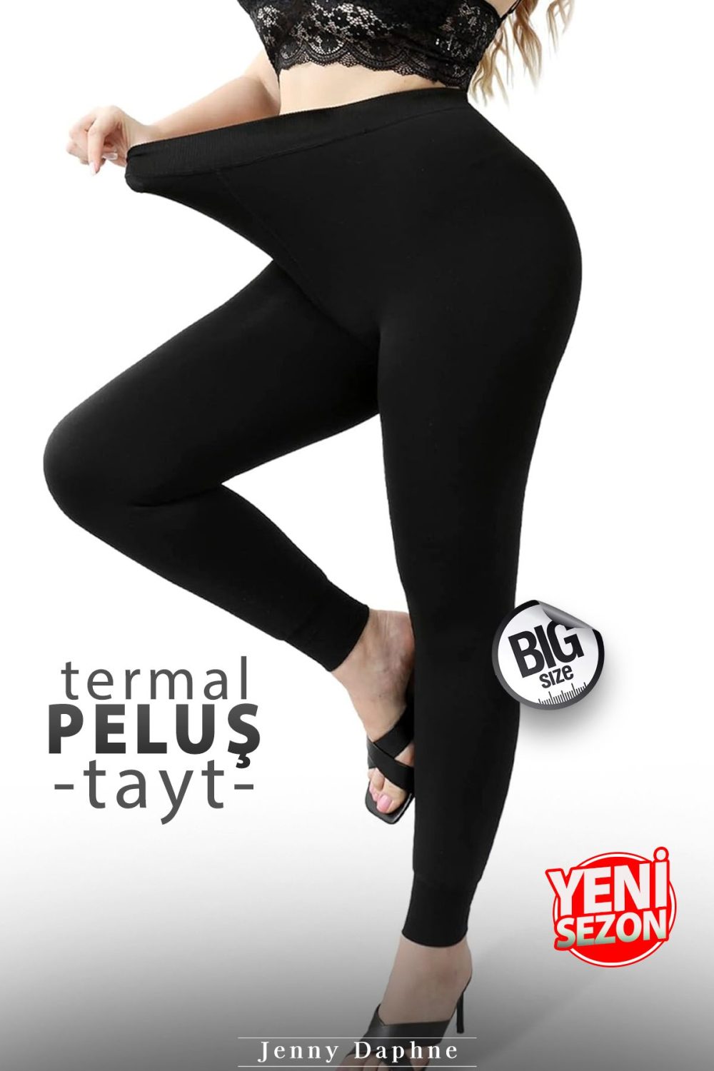 Yumuşacık İç Yüzeyi Peluşlu Büyük Beden Termal Tayt - Görsel 5